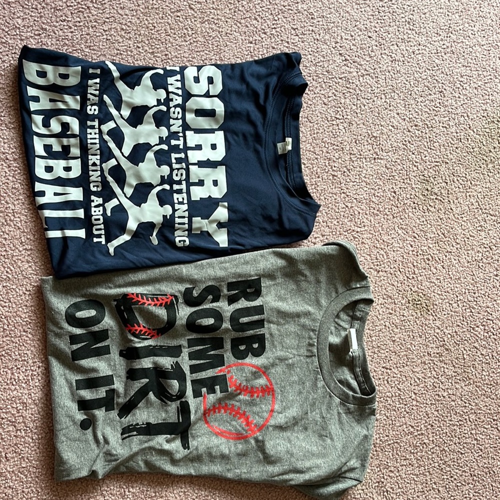 Baseball themed adult small tshirts